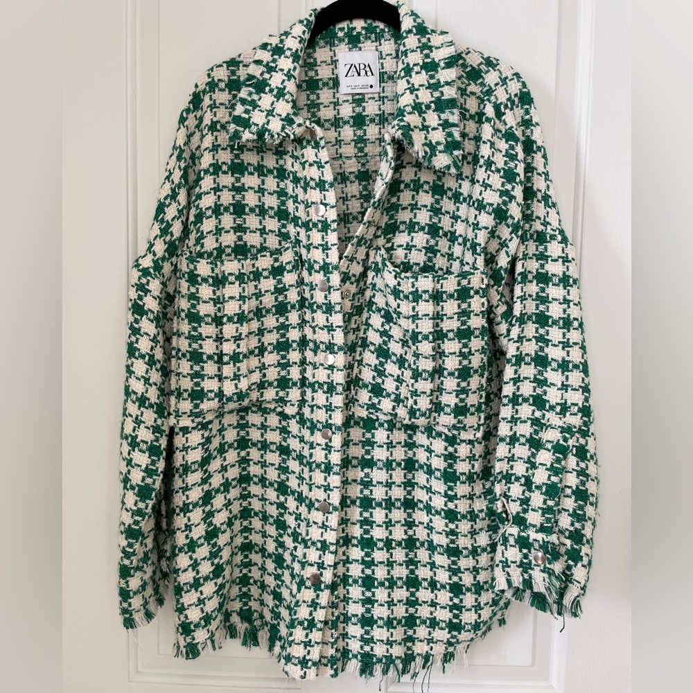 Zara Plaid Tweed Shacket